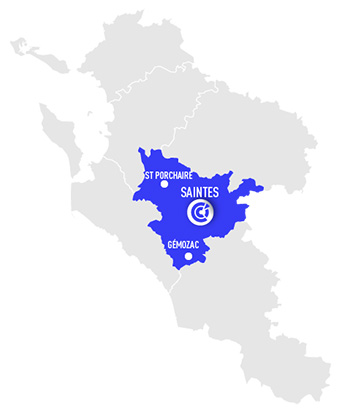 Territoire de l'antenne CCI à Saintes